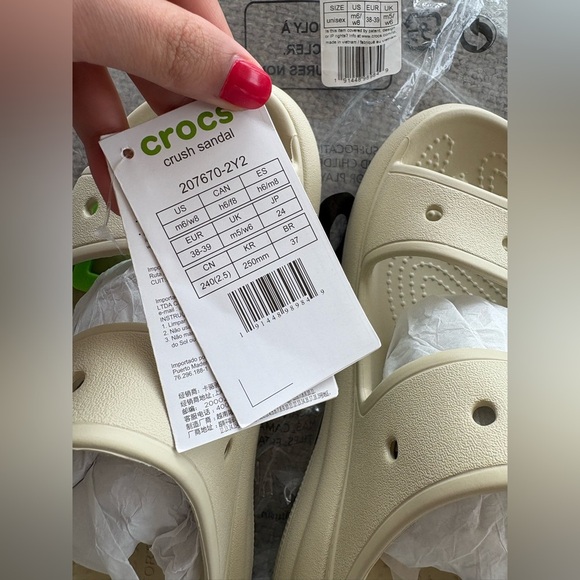 Crocs Crush Platform Slide Sandals Size 8 Women’s Beige - Picture 3 of 12